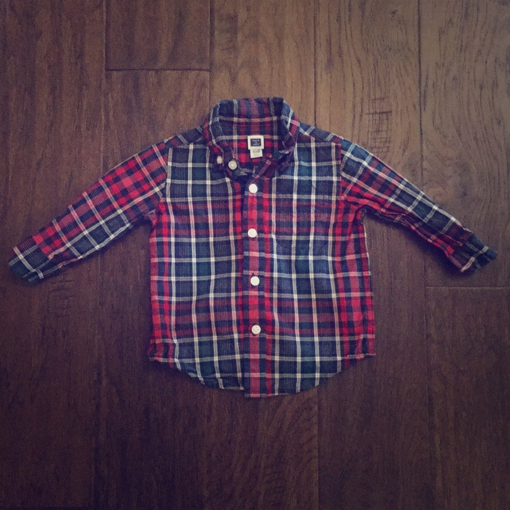 Janie and Jack Plaid Button Down Shirt